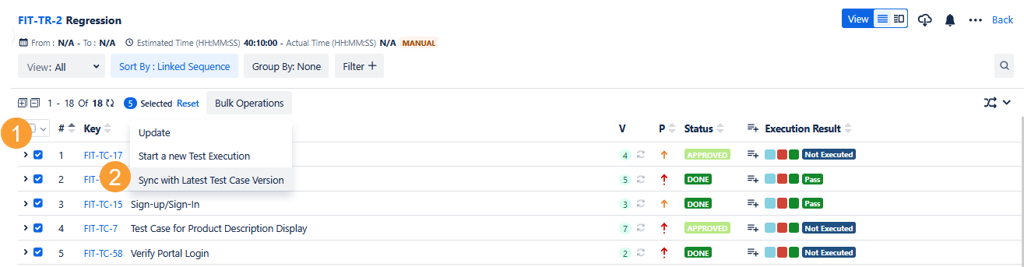 Sync Multiple Test Cases Sync Multiple Test Cases