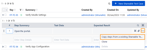 Copy Steps from an Existing Shareable Test Case Copy Steps from an Existing Shareable Test Case