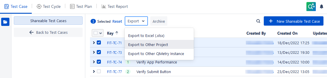 Export Shareable to Other Export Shareable to Other