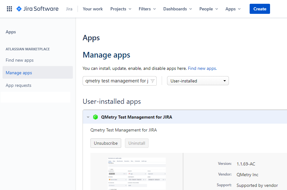 Manage Apps Section Manage Apps Section