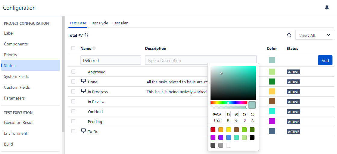 Add Status Add Status