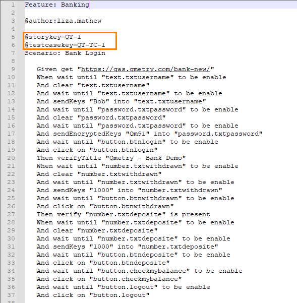 QAF Feature File QAF Feature File