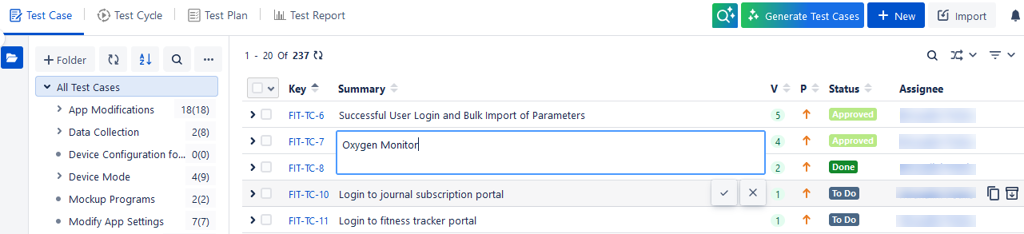 Edit Test Case Summary Edit Test Case Summary